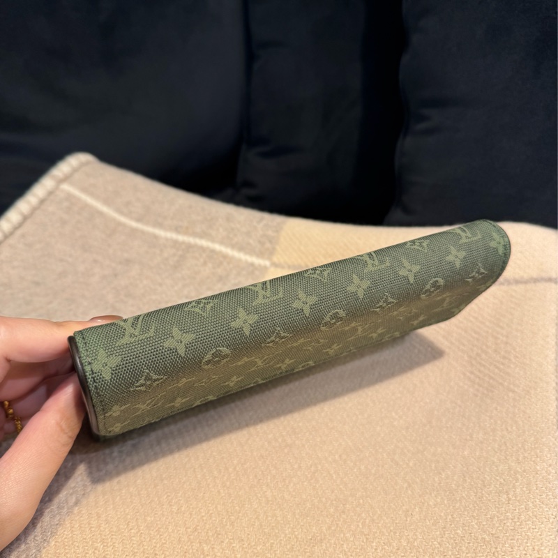 LV單寧雙釦式三折長夾  超特殊超好裝-1