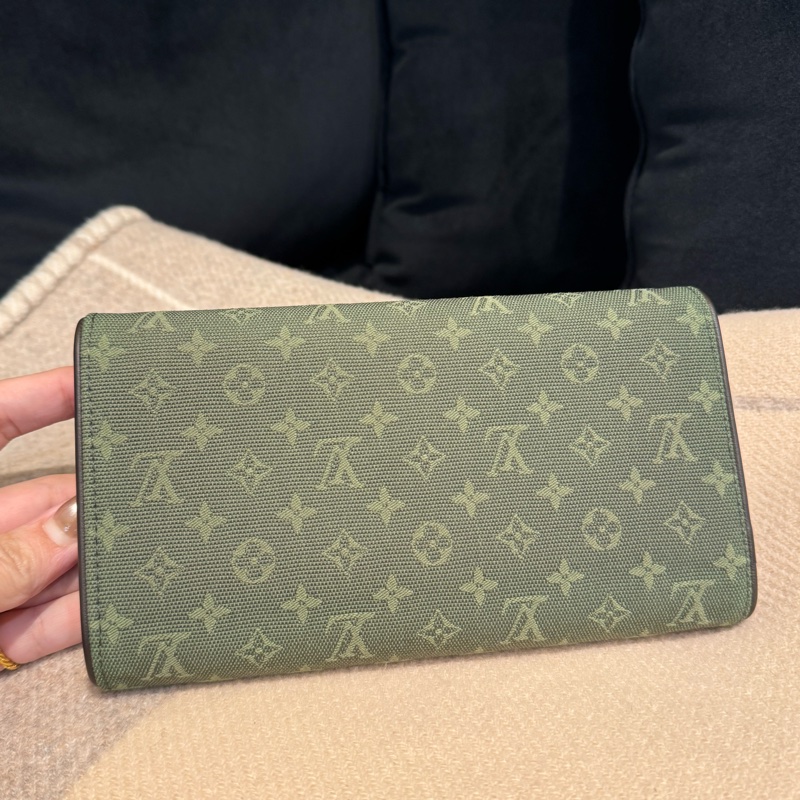 LV單寧雙釦式三折長夾  超特殊超好裝-6