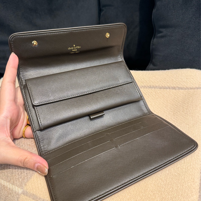 LV單寧雙釦式三折長夾  超特殊超好裝-13