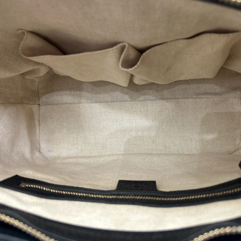 Gucci 黑粒面牛皮Soho tote流蘇手提斜背包-8