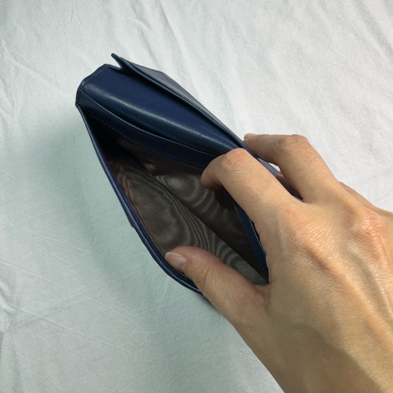 BV Bottega Veneta寶藍色 深藍色 對開編織皮夾-3