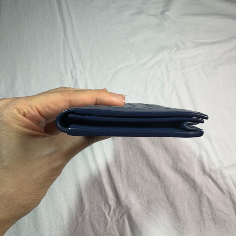 BV Bottega Veneta寶藍色 深藍色 對開編織皮夾-11