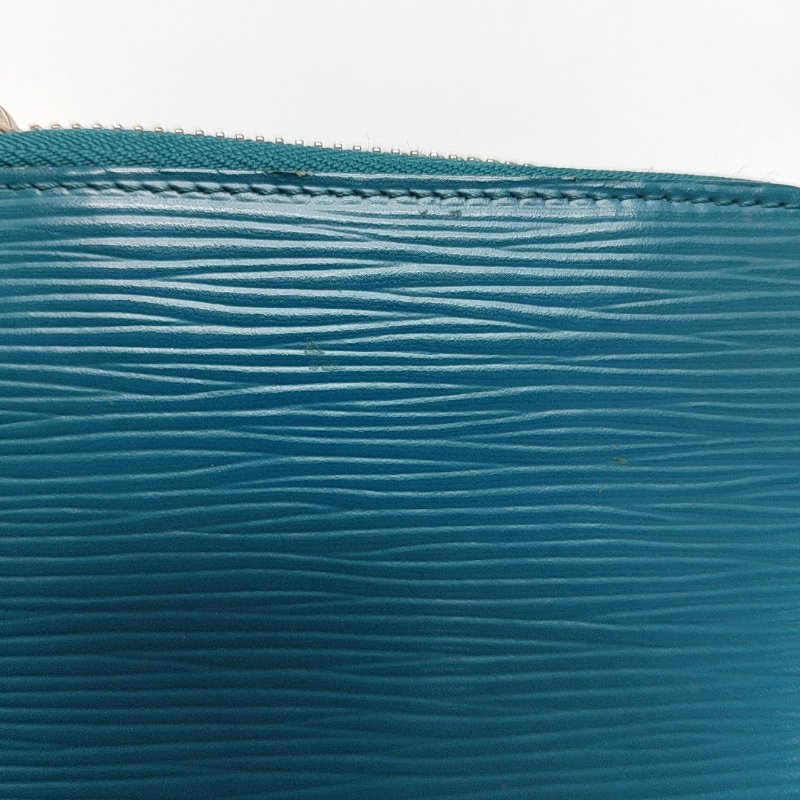 LOUIS VUITTON藍色EPI牛皮水波紋錢包銀色五金-9