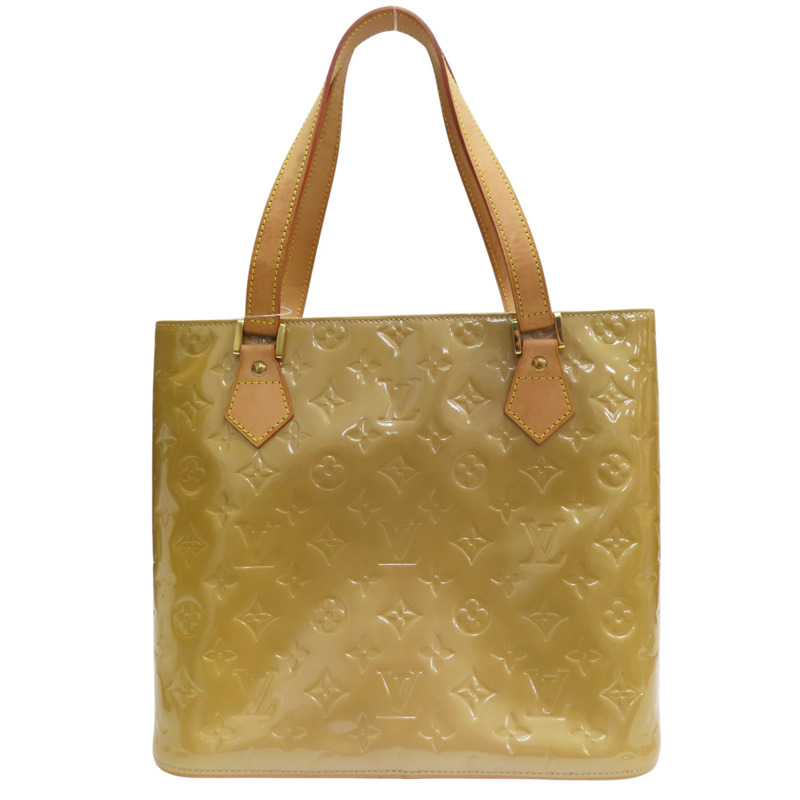 卡其色 漆皮皮革 Vernis Houston 手提包【LOUIS VUITTON LV 路易威登】 M91004-1