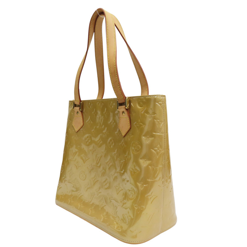 卡其色 漆皮皮革 Vernis Houston 手提包【LOUIS VUITTON LV 路易威登】 M91004-2