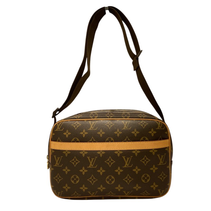 LOUIS VUITTON 路易威登 M45254 REPORTER 側背包 荖花 棕色 金釦-0
