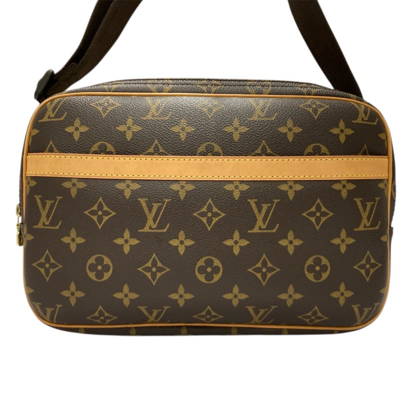 LOUIS VUITTON 路易威登 M45254 REPORTER 側背包 荖花 棕色 金釦-1