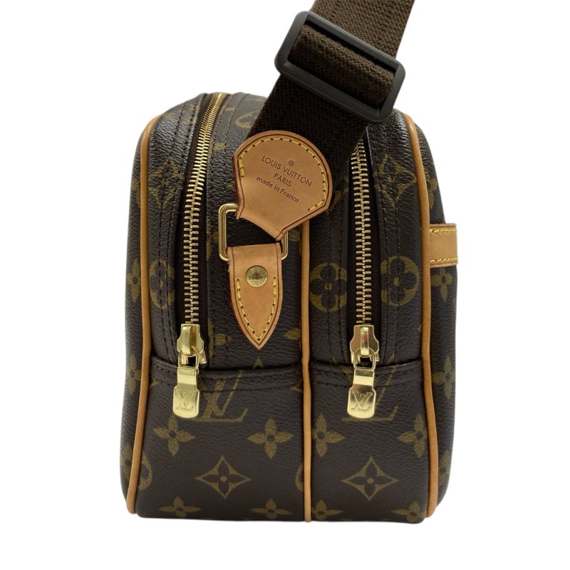 LOUIS VUITTON 路易威登 M45254 REPORTER 側背包 荖花 棕色 金釦-3