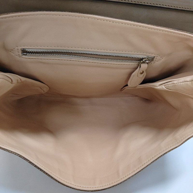 Chloe棕色牛皮單肩包斜挎包金色五金可拆卸肩帶-6