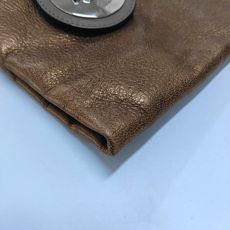 Chloe棕色牛皮單肩包斜挎包金色五金可拆卸肩帶-12
