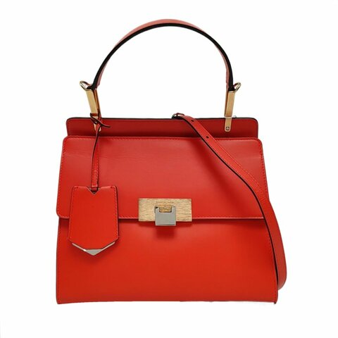 BALENCIAGALe Dix橘紅色牛皮單肩包金色銀色五金可拆卸肩帶