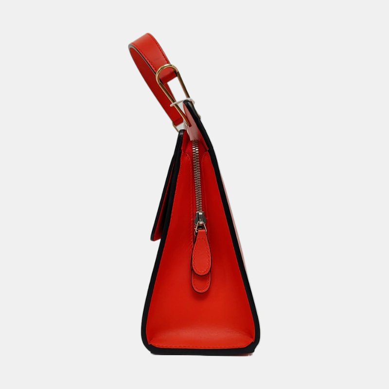 BALENCIAGALe Dix橘紅色牛皮單肩包金色銀色五金可拆卸肩帶-2