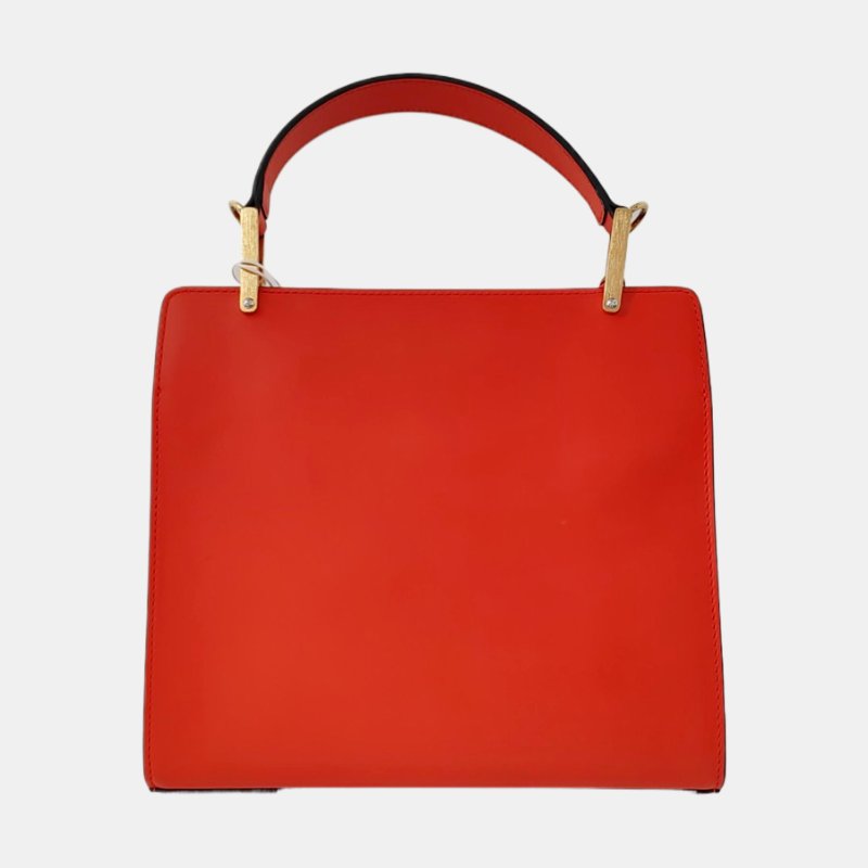 BALENCIAGALe Dix橘紅色牛皮單肩包金色銀色五金可拆卸肩帶-4