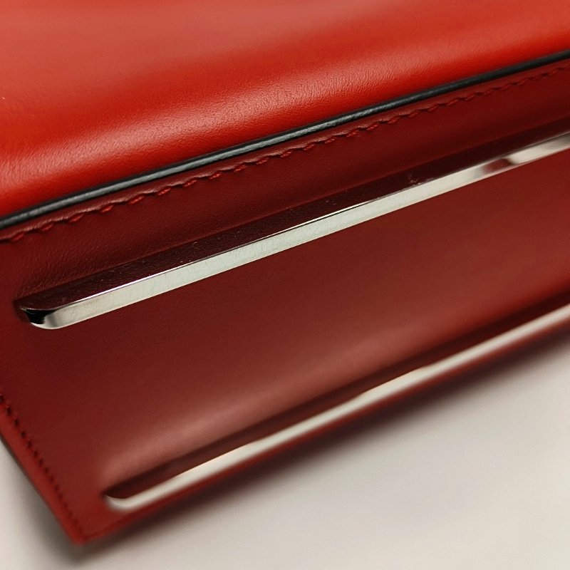 BALENCIAGALe Dix橘紅色牛皮單肩包金色銀色五金可拆卸肩帶-11