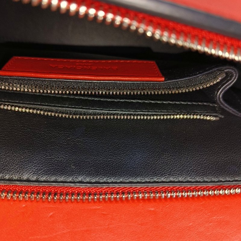 BALENCIAGALe Dix橘紅色牛皮單肩包金色銀色五金可拆卸肩帶-13