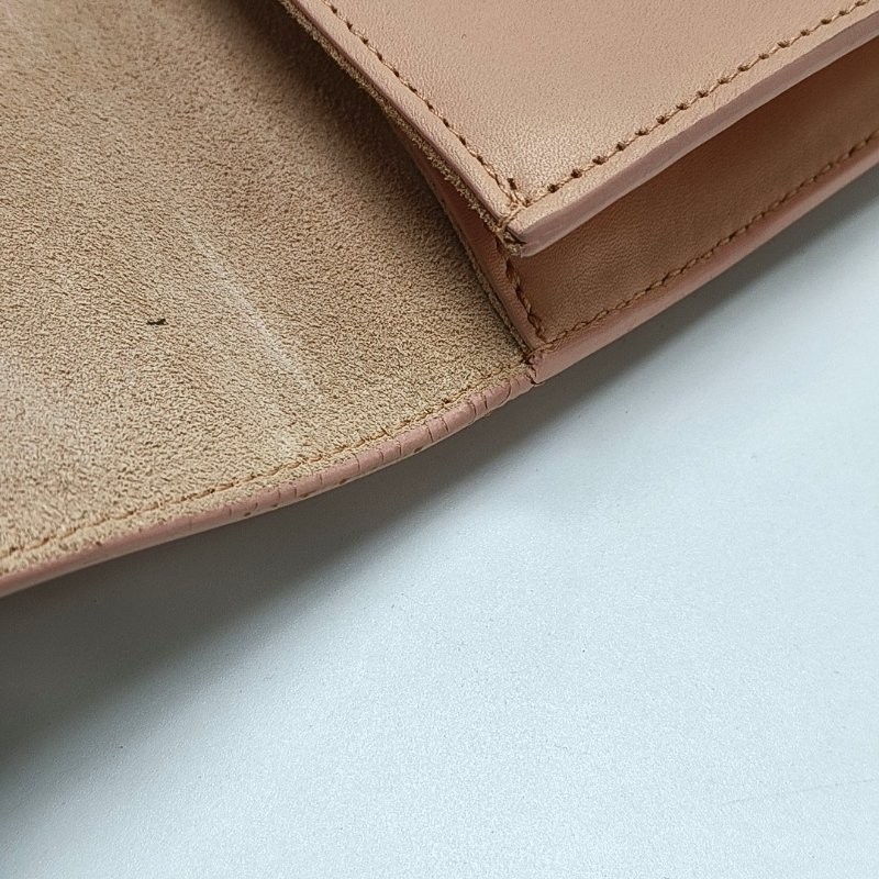 YSL CHYC Y LIGNE裸粉色牛皮手拿包金色五金-8