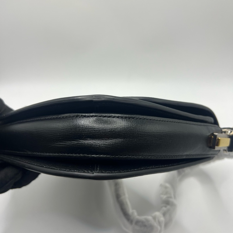 GUCCI古驰 Sylvie黑色1969 金扣 斜挎单肩包-4
