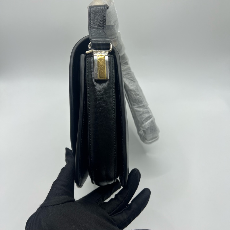 GUCCI古驰 Sylvie黑色1969 金扣 斜挎单肩包-8