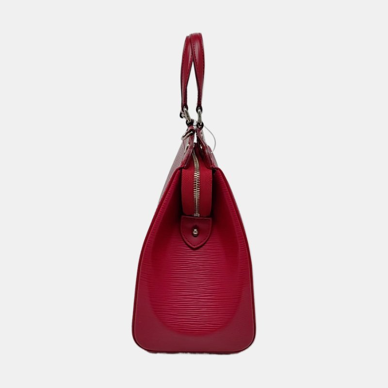 LOUIS VUITTON BREA中號紅色EPI牛皮水波紋醫生包單肩包銀色五金可拆卸肩帶 9.8新-2