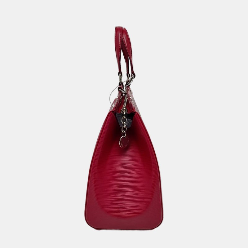 LOUIS VUITTON BREA中號紅色EPI牛皮水波紋醫生包單肩包銀色五金可拆卸肩帶 9.8新-3