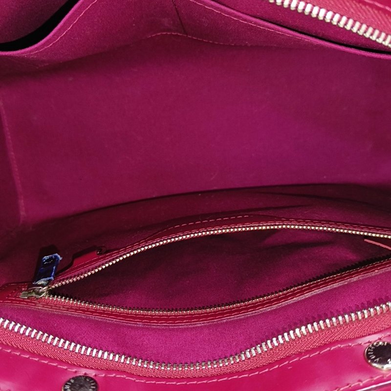 LOUIS VUITTON BREA中號紅色EPI牛皮水波紋醫生包單肩包銀色五金可拆卸肩帶 9.8新-6