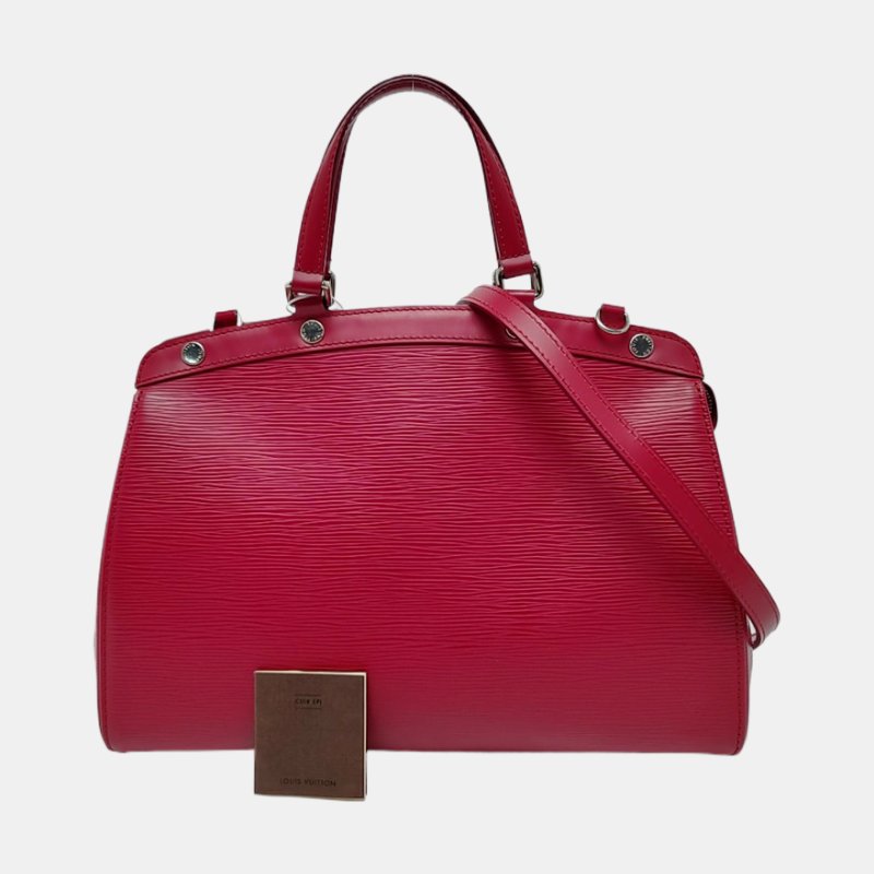 LOUIS VUITTON BREA中號紅色EPI牛皮水波紋醫生包單肩包銀色五金可拆卸肩帶 9.8新-7