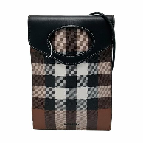 BURBERRY Robin多色塗層帆布斜挎包銀色五金