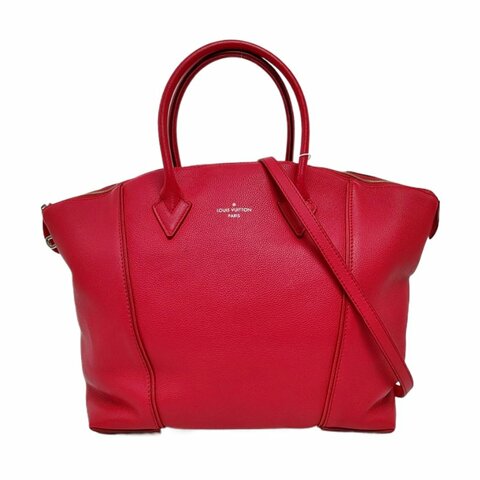 LOUIS VUITTON LOCKIT小號粉紅色牛皮單肩包手提包斜挎包銀色五金可拆卸肩帶