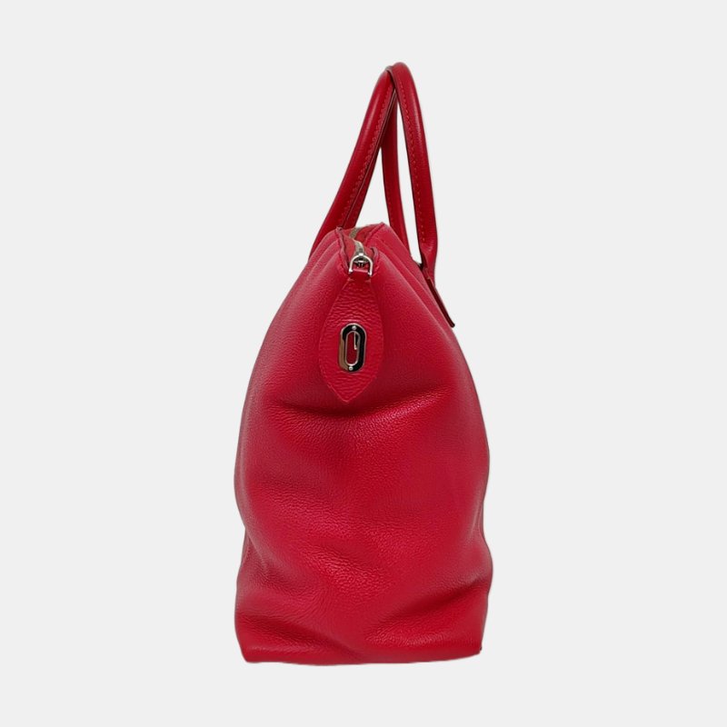 LOUIS VUITTON LOCKIT小號粉紅色牛皮單肩包手提包斜挎包銀色五金可拆卸肩帶-3