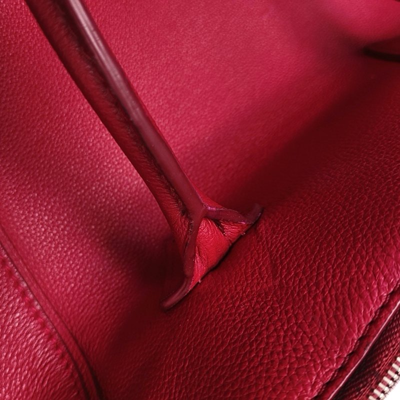 LOUIS VUITTON LOCKIT小號粉紅色牛皮單肩包手提包斜挎包銀色五金可拆卸肩帶-9