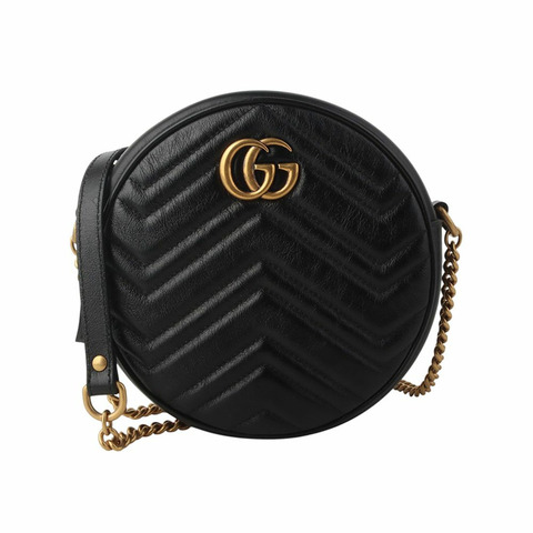 【包稅】GUCCI 550154 GG Marmont 迷你圓形斜背包 35744Y