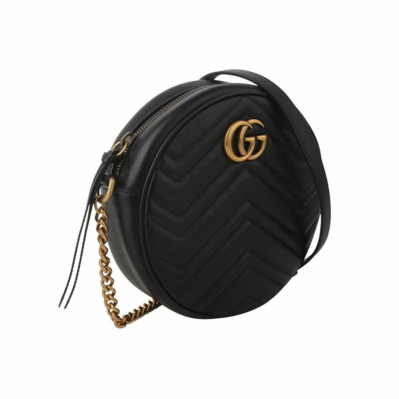 【包稅】GUCCI 550154 GG Marmont 迷你圓形斜背包 35744Y-7