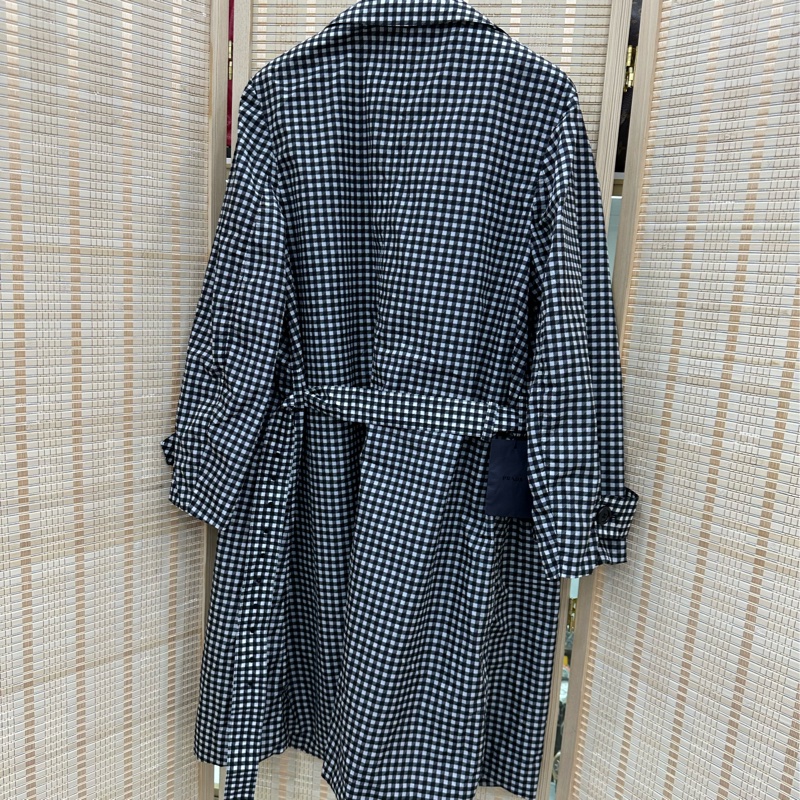 Prada 長格紋女風衣外套 42碼-1