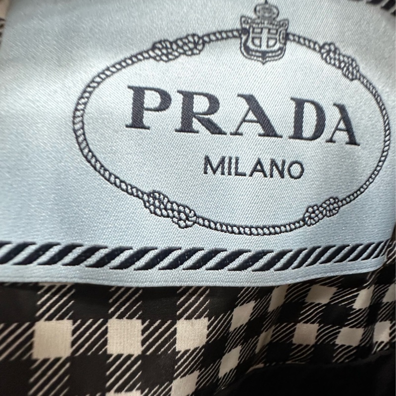 Prada 長格紋女風衣外套 42碼-3