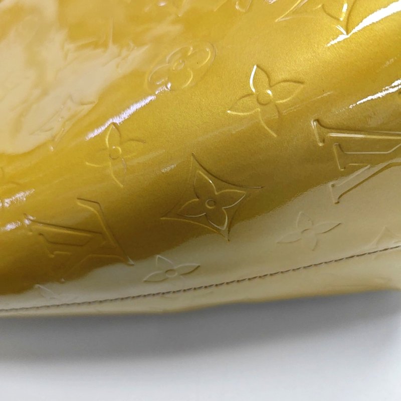 LOUIS VUITTON HOUSTON黃色漆皮壓紋手提包單肩包金色五金-11