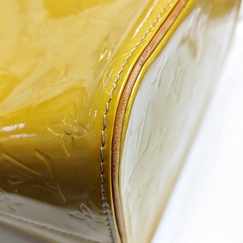 LOUIS VUITTON HOUSTON黃色漆皮壓紋手提包單肩包金色五金-12