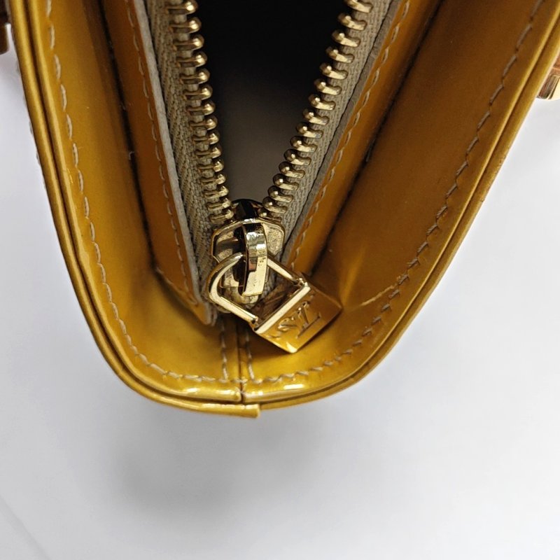 LOUIS VUITTON HOUSTON黃色漆皮壓紋手提包單肩包金色五金-13