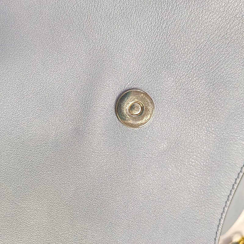 Chloe Faye藍色牛皮雙肩包單肩包金色銀色五金3條可拆卸肩帶-8