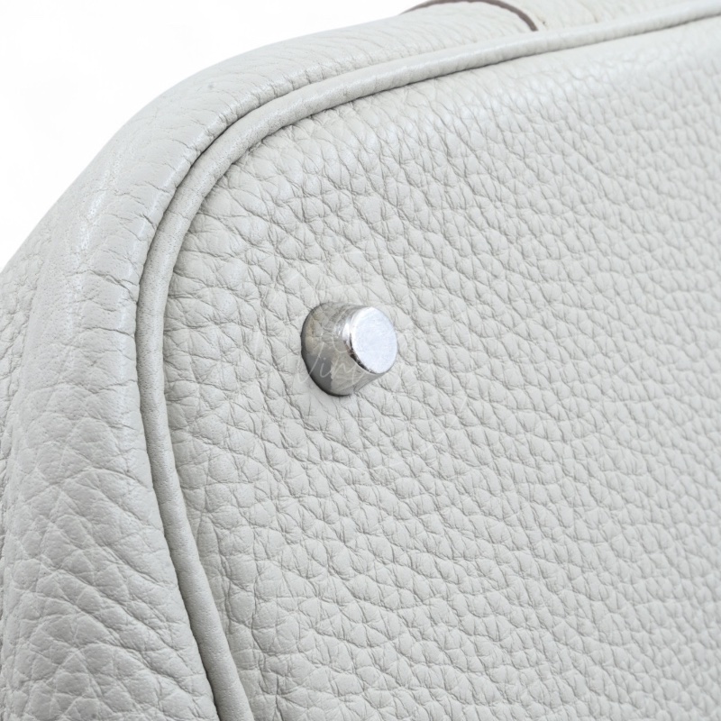 中古 愛馬仕 Hermès Picotin 26 大尺寸 水桶包 灰色 Taurillon Clemence TC 柔軟耐用小牛皮 銀色五金 Stamp Square D 菜籃子-32