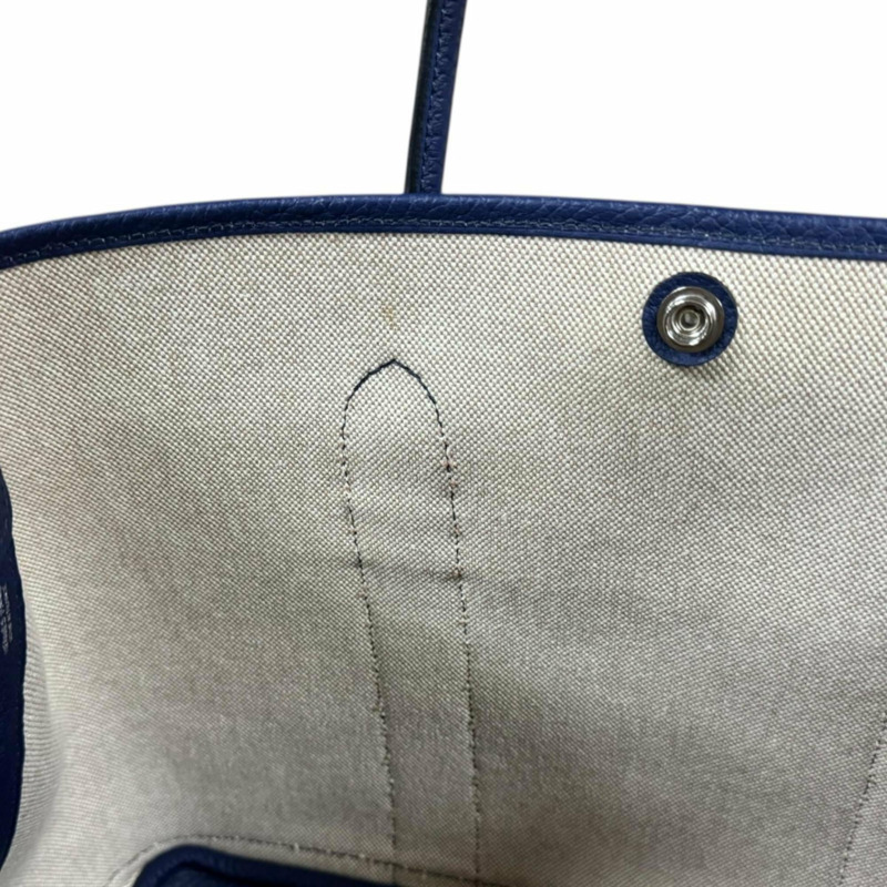 愛馬仕 (Hermes) 海浪衝浪花園派對系列 PM 口袋肩背包，H 帆布藍色，女士款，二手，雙向手提-6