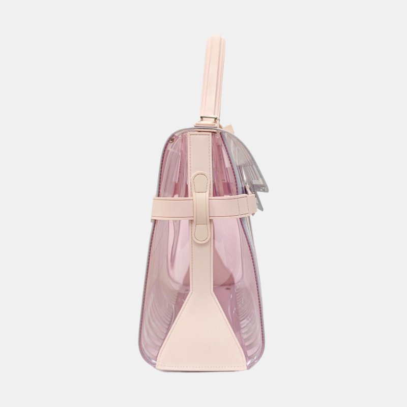 DELVAUX Tempete多色特殊材質單肩包手提包銀色五金可拆卸肩帶 9.8新-3