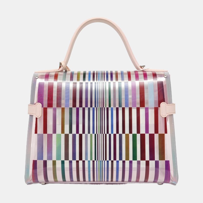 DELVAUX Tempete多色特殊材質單肩包手提包銀色五金可拆卸肩帶 9.8新-4