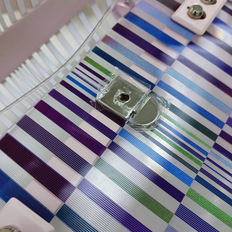 DELVAUX Tempete多色特殊材質單肩包手提包銀色五金可拆卸肩帶 9.8新-8