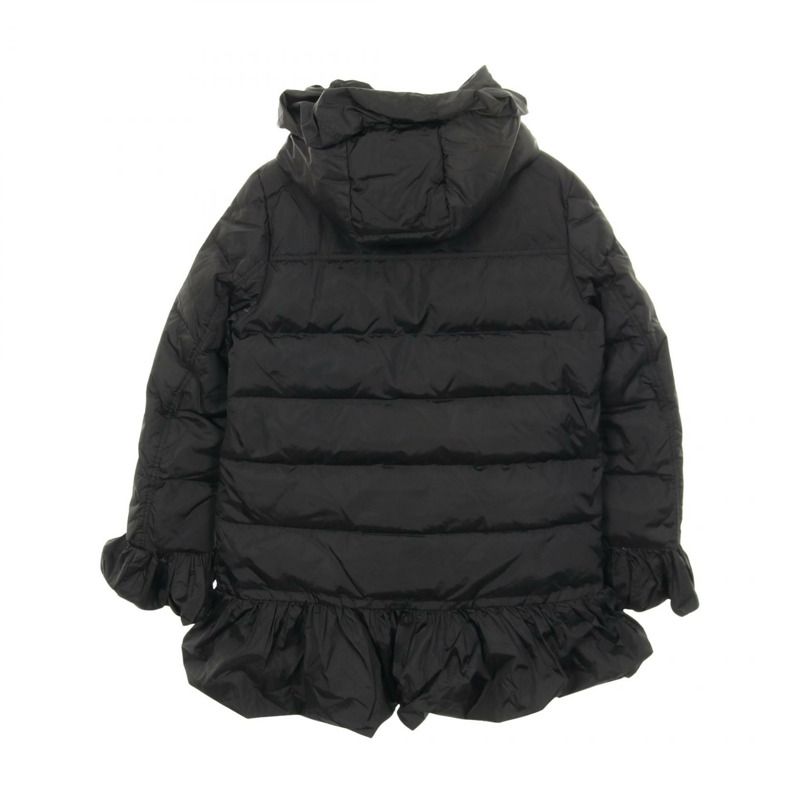 MONCLER SERRE 羽絨衣外套，荷葉邊下擺，1號尼龍黑色二手女款-1