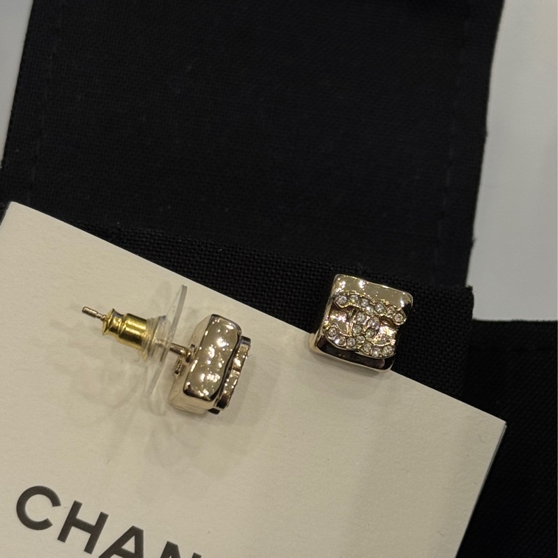 chanel 方糖帶鑽logo 台灣購證全新賠售-0