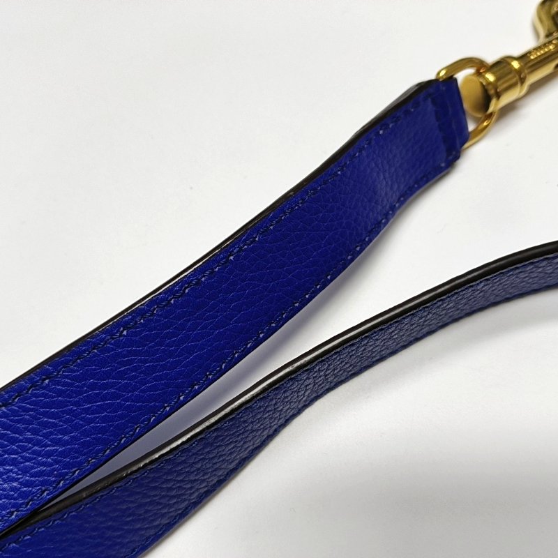 CELINE TRAPEZE中號深藍色牛皮鞦韆包單肩包手提包金色五金可拆卸肩帶-17