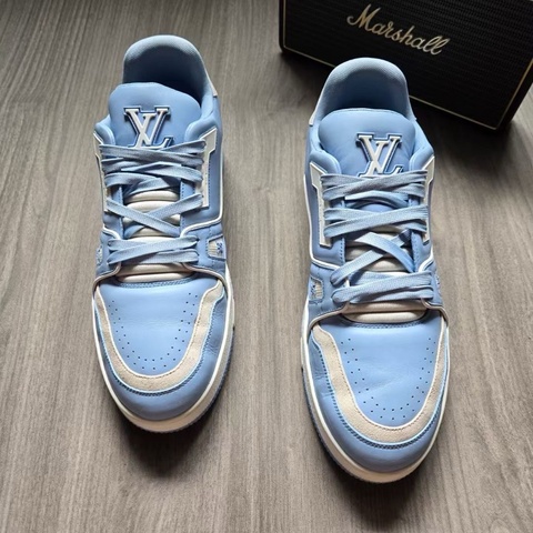 97新Louis Vuitton路易威登 LV TRAINER 白藍 北卡藍8碼 無附件