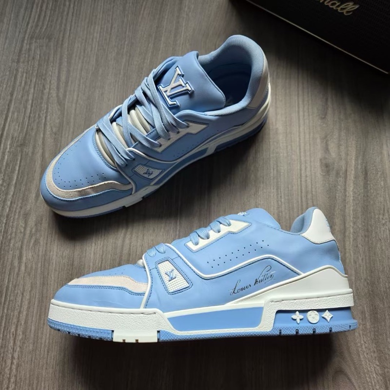 97新Louis Vuitton路易威登 LV TRAINER 白藍 北卡藍8碼 無附件-1