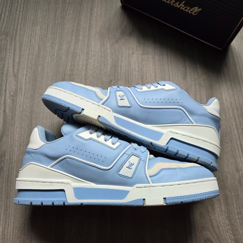 97新Louis Vuitton路易威登 LV TRAINER 白藍 北卡藍8碼 無附件-4