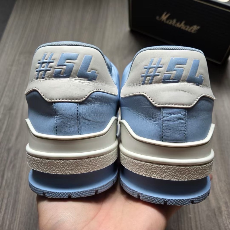 97新Louis Vuitton路易威登 LV TRAINER 白藍 北卡藍8碼 無附件-5
